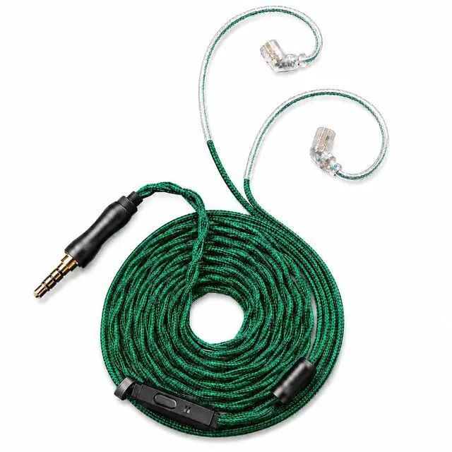 Main image of Tipsy TC-20 Gaming IEM Upgrade Cable with Mic, 0.78mm 2-Pin Cable, 1.5m Cotton-Wrapped Silver-Plated & OFC Hybrid Cable, in-Line Controls for Gaming, Calls & Music(Recessed)