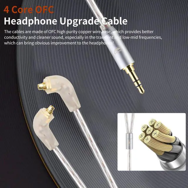 Alt view image 5 of 6 - ER4SR to 2.5MM Upgraded Replacement Cable for Etymotic Earphones Cable 4 Core for Etymotic ER4SR ER4XR ER3XR ER3SE ER2XR ER2SE LN008099 3.94FT