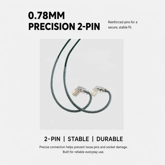 Alt view image 6 of 7 - Tipsy TC-20 Gaming IEM Upgrade Cable with Mic, 0.78mm 2-Pin Cable, 1.5m Cotton-Wrapped Silver-Plated & OFC Hybrid Cable, in-Line Controls for Gaming, Calls & Music(Recessed)