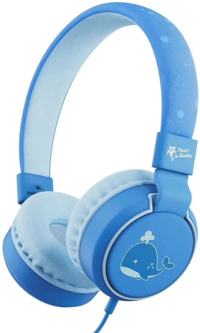 Main image of Kids Headphones with Cord, Whale Design, 85dB Volume Limited | Wired Headphones for Toddler Boys & Girls Ages 3+, Foldable On-Ear, Stereo Sound with Mic, 3.5mm Jack, School & Travel