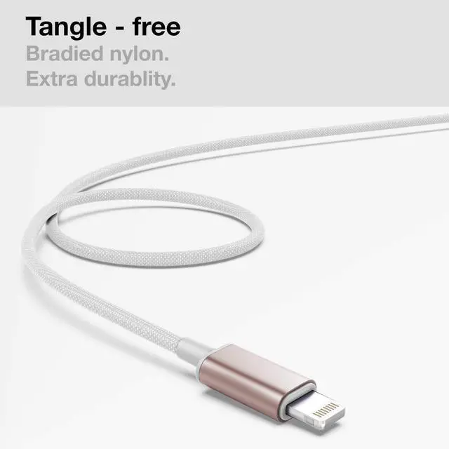 Alt view image 3 of 6 - iPhone Earphones (Apple MFi Certified) V110 in Ear Braided Wired Lightning Earbuds (Sweat/Water Resistant) Headphones with Mic/Volume Remote for iPhone 12/13/14 Pro Max - Gold