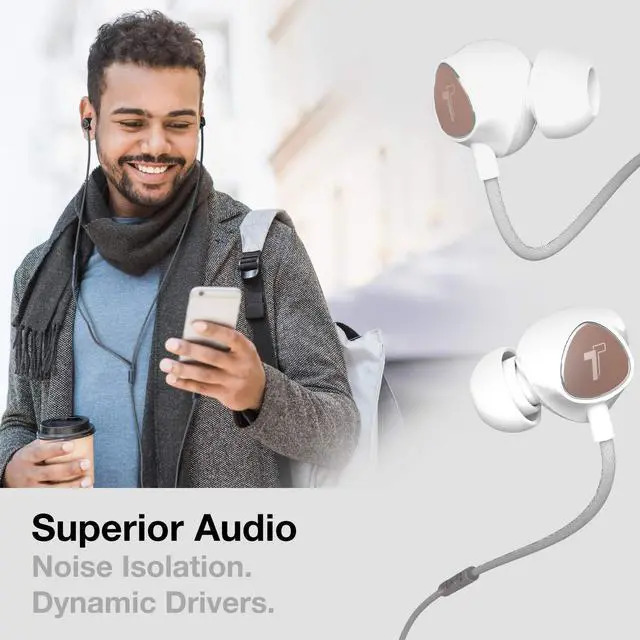 Alt view image 4 of 6 - iPhone Earphones (Apple MFi Certified) V110 in Ear Braided Wired Lightning Earbuds (Sweat/Water Resistant) Headphones with Mic/Volume Remote for iPhone 12/13/14 Pro Max - Gold