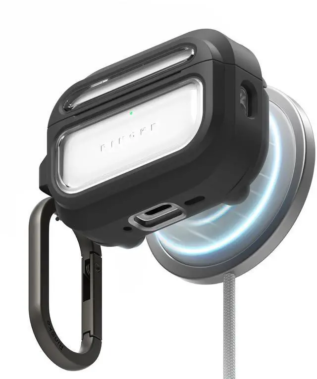 Main image of UX Magnetic for AirPods Pro 3 Case, Shockproof Rugged Cover with Carabiner - Clear