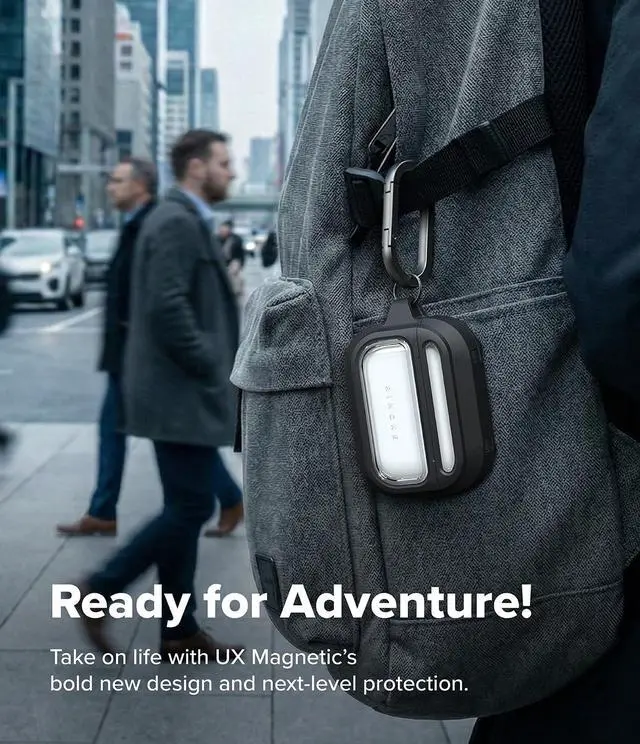 Alt view image 3 of 6 - UX Magnetic for AirPods Pro 3 Case, Shockproof Rugged Cover with Carabiner - Clear