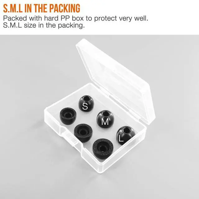 Alt view image 4 of 4 - Replacement Memory Foam Eartips for Raycon Earbuds,3 Pairs,Upgrade | Compatible with Raycon The Everyday Bluetooth Wireless Earbuds / Raycon Pro Earpad Ear Tips,with S/M/L size, Black