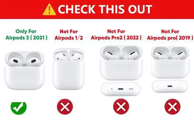 Alt view image 2 of 2 - (4Pack) Case for AirPods 3rd Generation Earbuds (2022), Silicone Charging Case Protective Cover with Cute Cartoon Skin Design for AirPods 3, with Carabiner (FJ+SK+BB+SP)