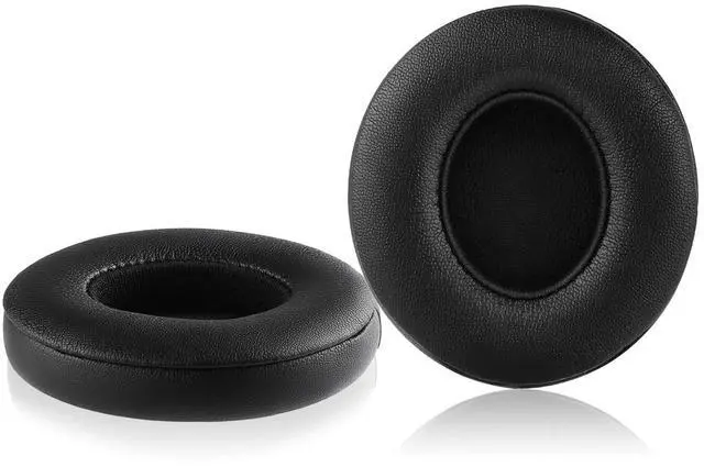 Main image of Solo 2/3 Wireless Earpads - Replacement Protein Leather & Memory Foam Ear Cushion Cover for Beats Solo2/3 Wireless On Ear by Dr. Dre Headphones ONLY (NOT FIT Solo 2 Wired) - Black