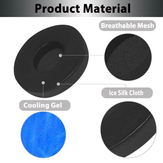 Alt view image 5 of 7 - Replacement Ear Pads Cushions for Beats Solo 4 On-Ear Headphones, Upgraded Cooling Gel Earpad Covers Replacement Parts for Beats Solo4, Softer Foam & Surface Material - Black
