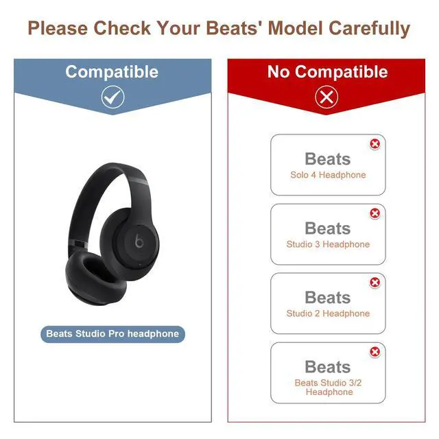 Alt view image 2 of 7 - Replacement Ear Pads Cover Compatible with Beats Studio Pro Over-Ear Headphone, Dune Ear Pads Cushions