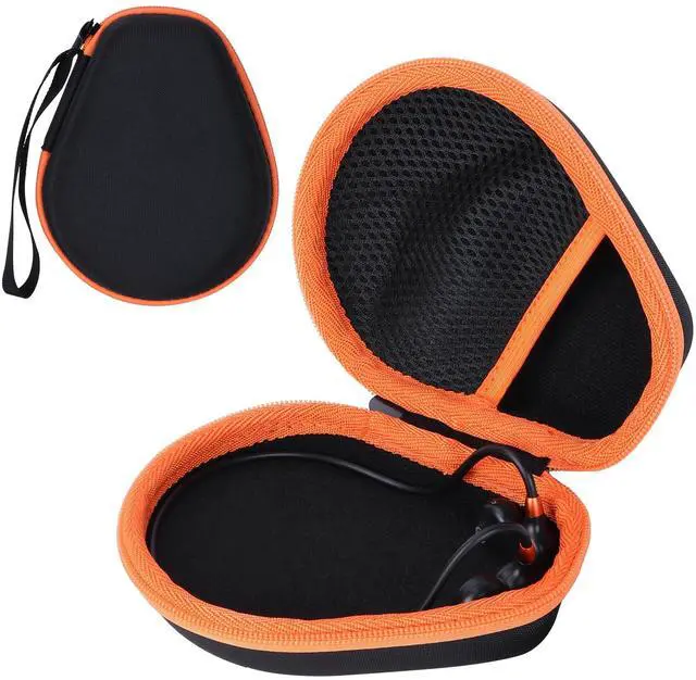 Main image of Hard Carry Case Compatible with Ortizan Open Ear Headphones I10 | Lightweight & Carry, Dustproof Storage, Travel Friendly, Portable for Daily Use, Black+Orange Case