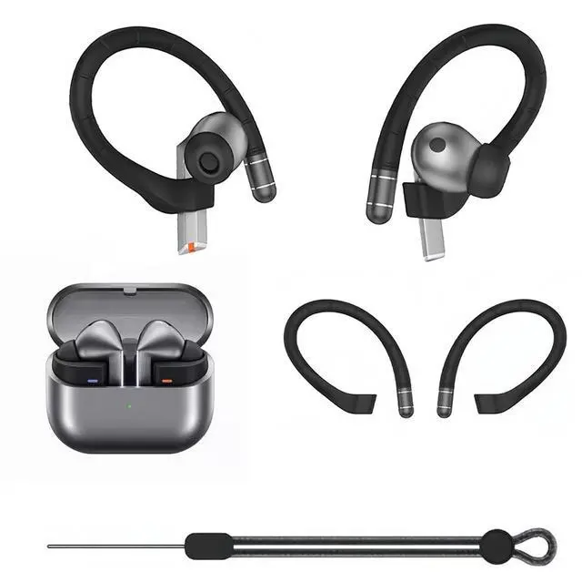 Main image of Soft Silicone Ear Hooks for Samsung Galaxy Buds 3 Pro/3/3 FE, Anti-Slip Fit | Lanyard & Cleaning Cloth, Sports Ear Hooks Accessories for Galaxy Buds 3 Pro/3/3 FE
