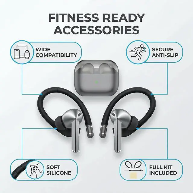 Alt view image 5 of 6 - Soft Silicone Ear Hooks for Samsung Galaxy Buds 3 Pro/3/3 FE, Anti-Slip Fit | Lanyard & Cleaning Cloth, Sports Ear Hooks Accessories for Galaxy Buds 3 Pro/3/3 FE