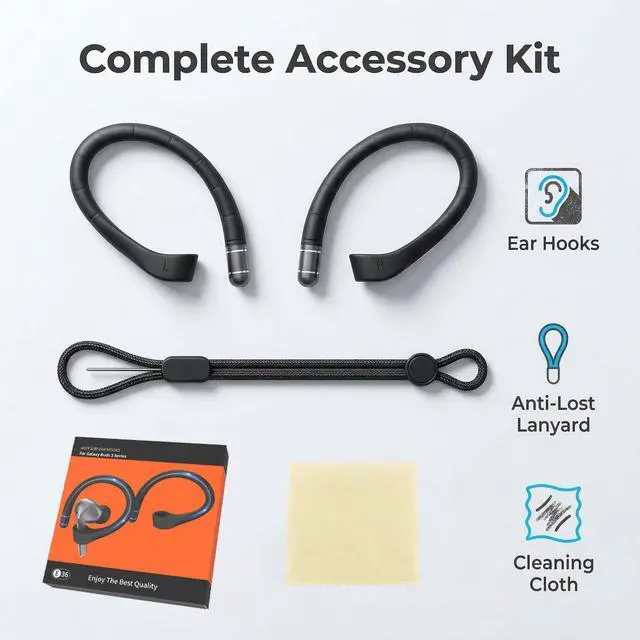 Alt view image 6 of 6 - Soft Silicone Ear Hooks for Samsung Galaxy Buds 3 Pro/3/3 FE, Anti-Slip Fit | Lanyard & Cleaning Cloth, Sports Ear Hooks Accessories for Galaxy Buds 3 Pro/3/3 FE