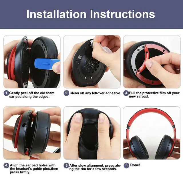 Alt view image 7 of 7 - Replacement Ear Pads Cover Compatible with Beats Studio Pro Over-Ear Headphone, Blue Ear Pads Cushions