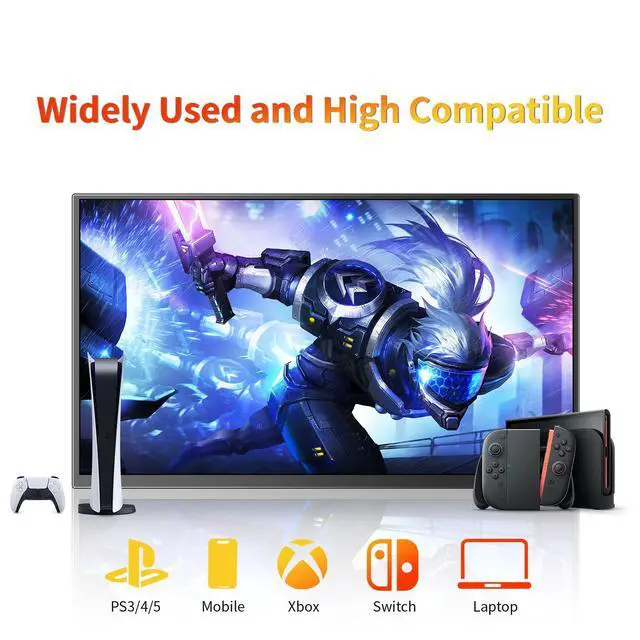 Alt view image 4 of 7 - Portable Monitor 13.9" 3K QHD 3072x1920 350 Nits 72% sRGB USB-C HDMI Travel Monitor for Laptop PC PS4, Screen Extender with Kickstand, VESA Mountable