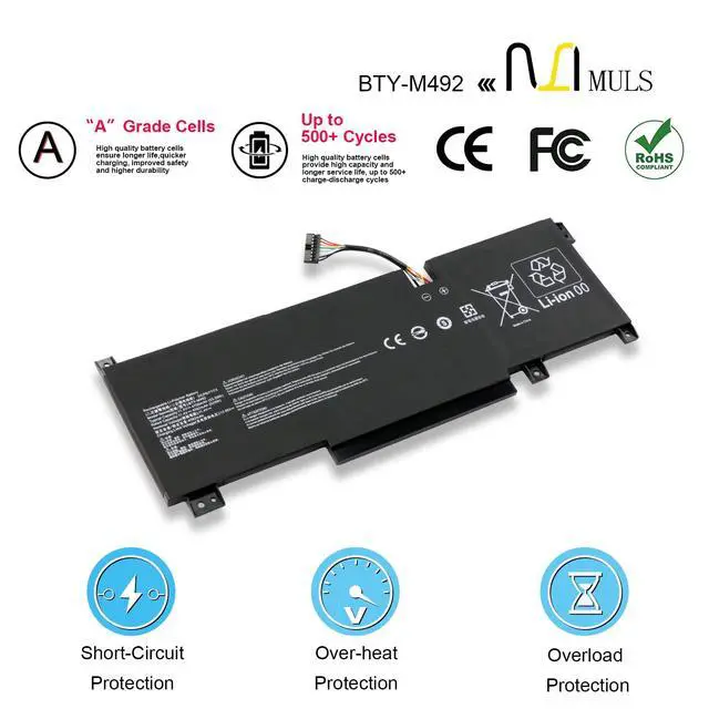 Alt view image 6 of 6 - BTY-M492 Laptop Battery for MSI WF66 WF76 11UI 11UJ Pulse GL66 GL76 | Crosshair 15 17 A11UCK A11UDK A11UEK Katana GF66 GF76 11UD 11UE 12UX 12UG Sword 15 A11U A11UD A11UE 11.4V 53.5Wh with Tools