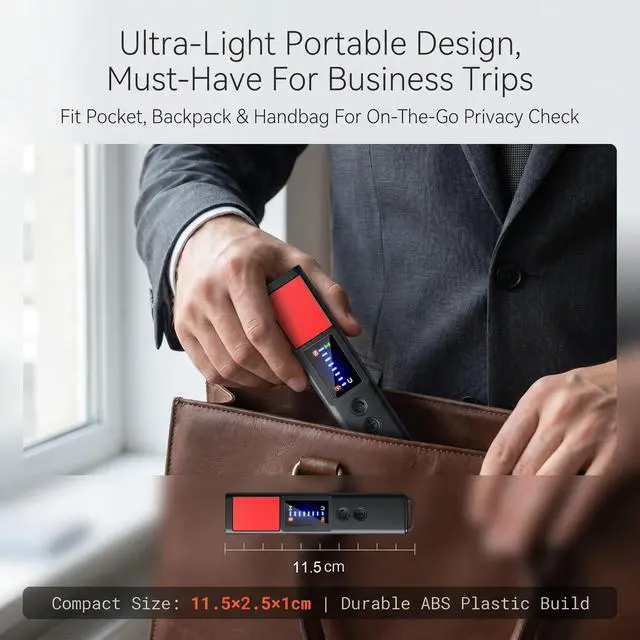 Alt view image 6 of 6 - Hidden Camera Detector, Portable RF Signal & Magnetic GPS Tracker Finder, Anti Spy Bug Detector for Hotel Travel Privacy Protection