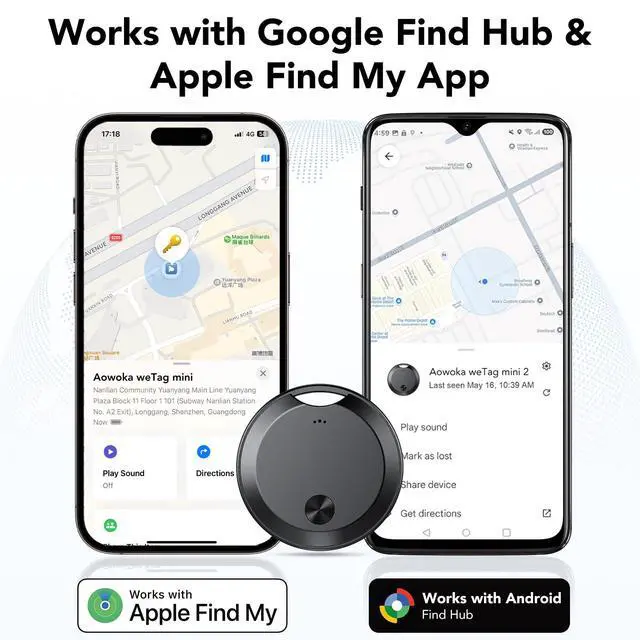 Alt view image 3 of 7 - 2026 Air Tracker Tags Item Locator for Android & iOS Bluetooth Tracker Smart Tags Compatible with Apple Find My (iOS) & Google's Find Hub(Android) for Keys, Luggage, Wallet, Vehicles Black (4 Pack)