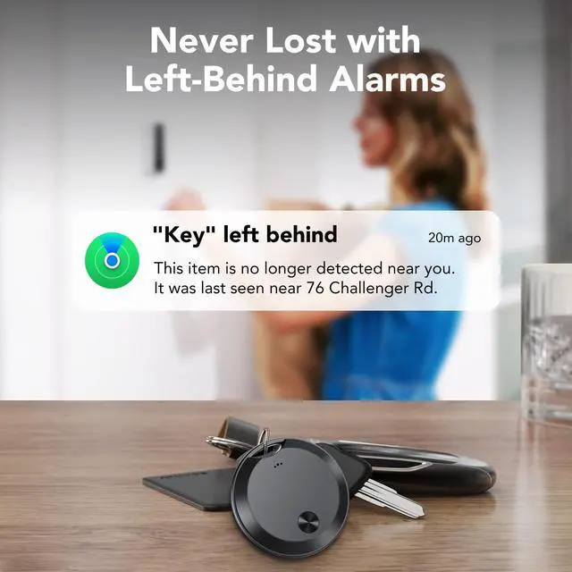 Alt view image 6 of 7 - 2026 Air Tracker Tags Item Locator for Android & iOS Bluetooth Tracker Smart Tags Compatible with Apple Find My (iOS) & Google's Find Hub(Android) for Keys, Luggage, Wallet, Vehicles Black (4 Pack)