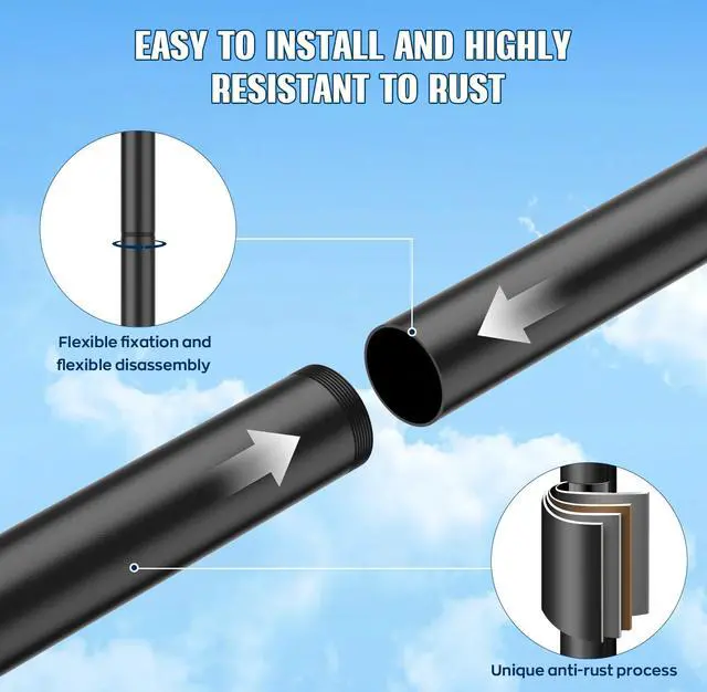 Alt view image 4 of 7 - Starlink Gen 3 Mounting Kit with Pipe Adapter, 7.5FT Gen 3 Starlink Pole Mount, Height Adjustable Starlink Gen 3 Mount Plate Accessories