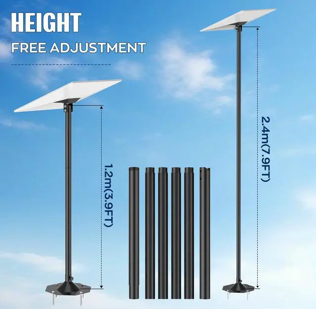 Alt view image 5 of 7 - Starlink Gen 3 Mounting Kit with Pipe Adapter, 7.5FT Gen 3 Starlink Pole Mount, Height Adjustable Starlink Gen 3 Mount Plate Accessories