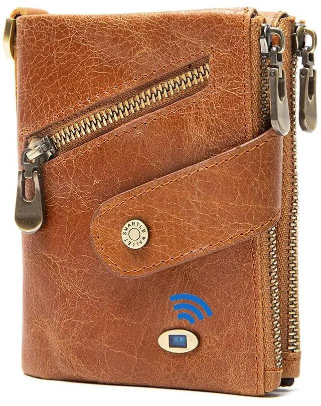 Main image of Smart Tracker Wallet for Men,Compatible with Android and iOS, Mens Wallet GPS Tracker Card Holder With Men Gift for Christmas. (Carbon Black) (Wallet, Brown)