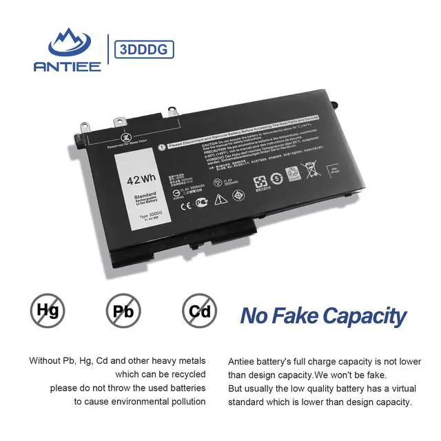 Alt view image 5 of 7 - 42Wh 3DDDG Laptop Battery for Dell Latitude 5280 5288 5290 5480 5488 | 5490 5491 5495 5580 5590 E5280 E5480 E5580 E5490 E5590 Precision 3520 3530 Series 3VC9Y 049XH 45N3J 080JT9 RRJDX 11.4V 3Cell