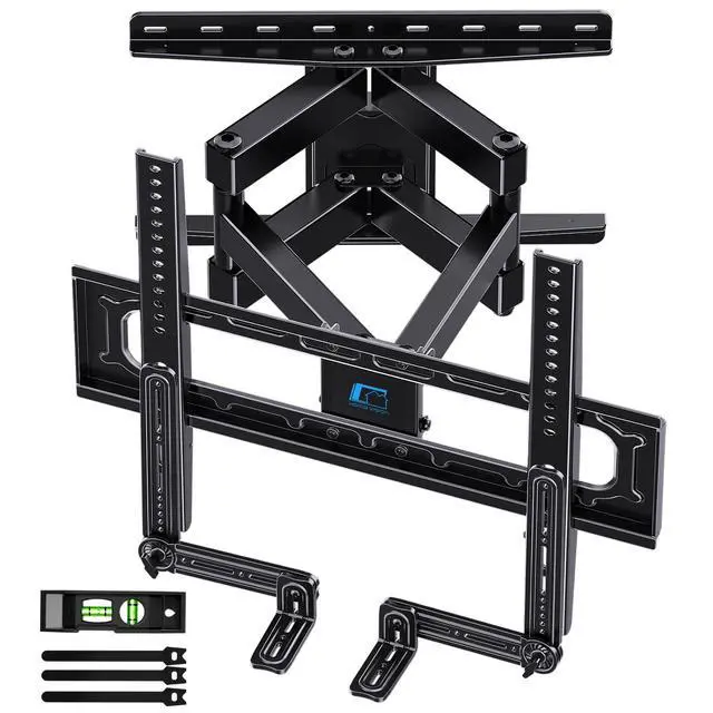 Alt view image 2 of 6 - Full Motion TV Mount Soundbar Bundle for 26-70" TVs, 132 lbs | ±60° Swivel & Tilt, 6 Articulating Arms, Soundbar Moves with TV, Fits 8"/12"/16" Studs, Max VESA 400x400