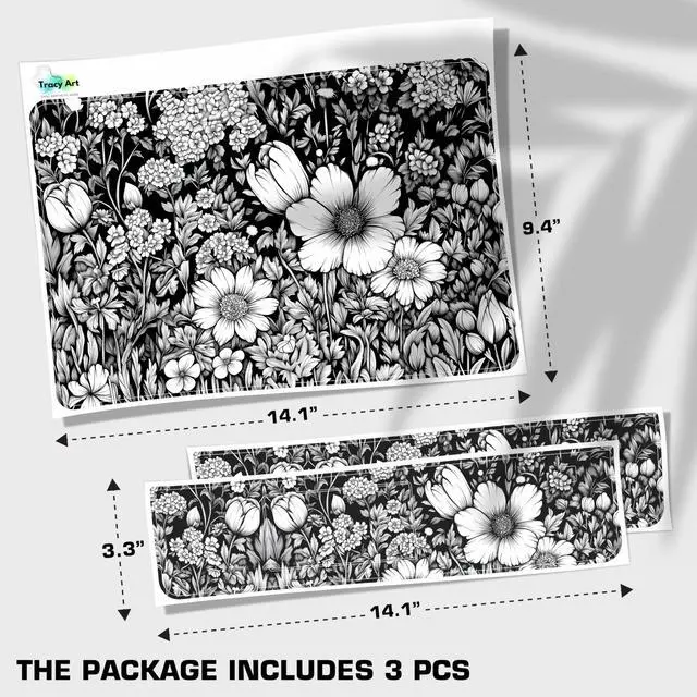 Alt view image 2 of 6 - Laptop Skin Decal HP 15.6" - Black White Botanical, Laptop Cover Sticker, No Cutting Required, No Bubble, Waterproof, Scratch Resistant - Including Wide Screen and Wrist Pad