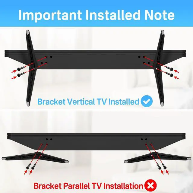 Alt view image 6 of 6 - TV Stand Compatible with Element TV Stand Legs No Wall Driling, Anti-Slip TV Feet for Element Roku TV Legs Replacement Easy to Install