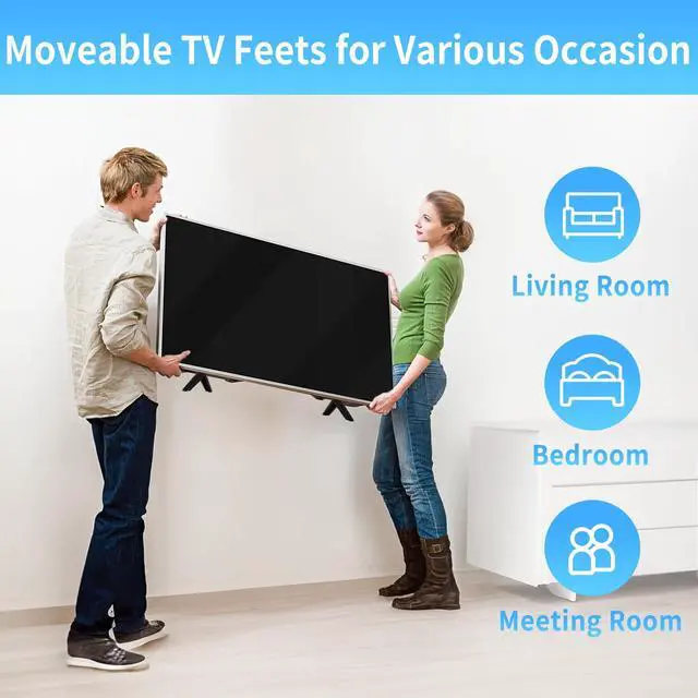 Alt view image 5 of 6 - TV Stand Compatible with Element TV Stand Legs No Wall Driling, Anti-Slip TV Feet for Element Roku TV Legs Replacement Easy to Install