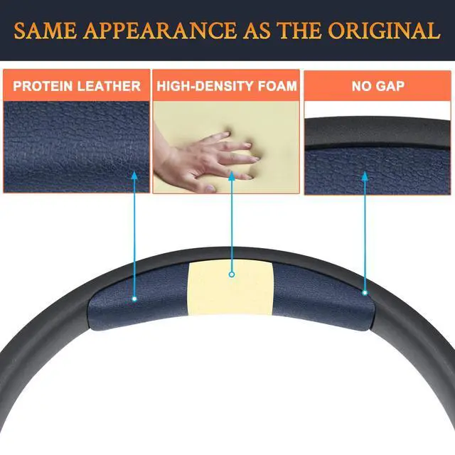 Alt view image 7 of 7 - Replacement Kit for JBL Tune 700BT/710BT/720BT/750BTNC/760NC/770NC Headphones, Protein Leather Ear Pads + Headband - Navy Blue