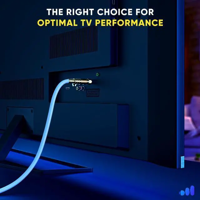 Alt view image 5 of 6 - RG6 Coaxial Cable 8 Ft, Quad Shielded, White, CL3, Flexible | Flexible PVC jacket bends easily around tight corners and behind wall-mounted TV installations