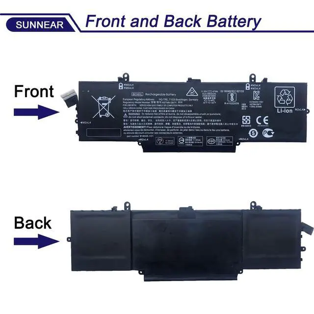 Alt view image 2 of 6 - BE06XL Laptop Battery Compatible with HP Elitebook 1040 G4 Folio Series Notebook HSTNN-IB7V HSTNN-DB7Y 918045-1C1 918045-171 918045-2C1 918108-855 HSN-Q02C BEO6XL 11.55V 67Wh 5800mAh