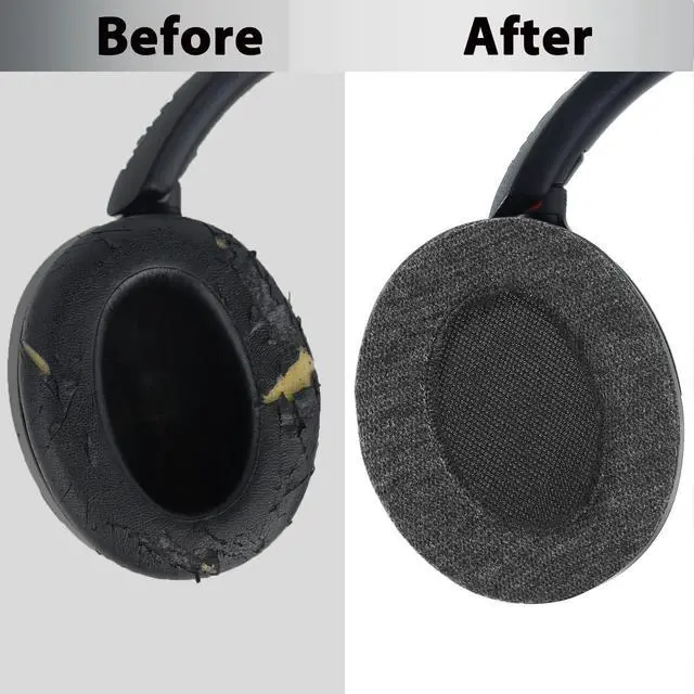 Alt view image 3 of 7 - Velour Replacement Ear Pads for Sony WH-XB910N - Black | Soft High-Density Memory Foam Earpads Cushions with Buckle, Velour Fabric for Long-Term Comfort