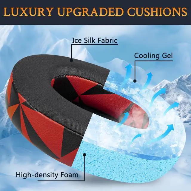 Alt view image 3 of 4 - Cooling-Gel Replacement Earpads for Astro A10 Gen 2 Wired Headset, Ear Pads Cushions with Durable Ice Silk Fabric, Comfort Noise Isolation Foam - Red Storm