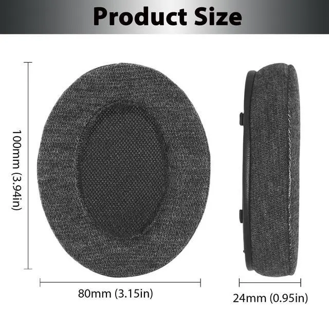 Alt view image 5 of 7 - Velour Replacement Ear Pads for Sony WH-XB910N - Black | Soft High-Density Memory Foam Earpads Cushions with Buckle, Velour Fabric for Long-Term Comfort