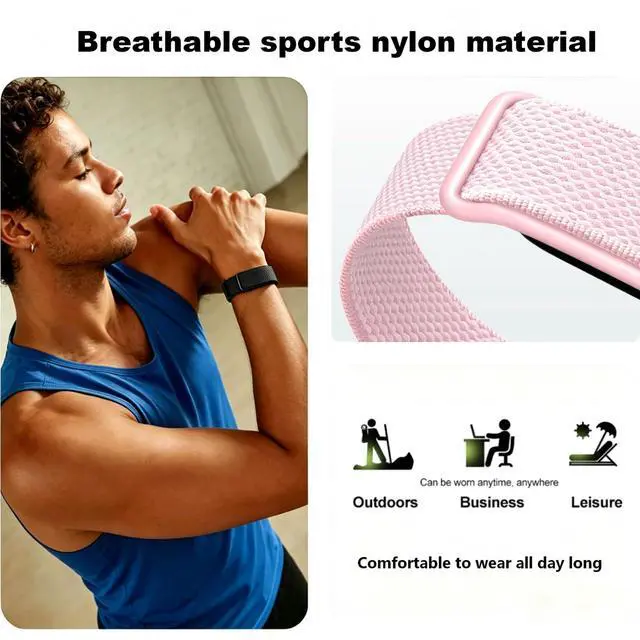 Alt view image 3 of 6 - Nylon Sport Band Compatible with Google Fitbit Air,Soft Breathable Wristband Replacement Compatible with Fitbit Air Fitness,Micro-Adjustable Performance Loop for Screenless Tracker