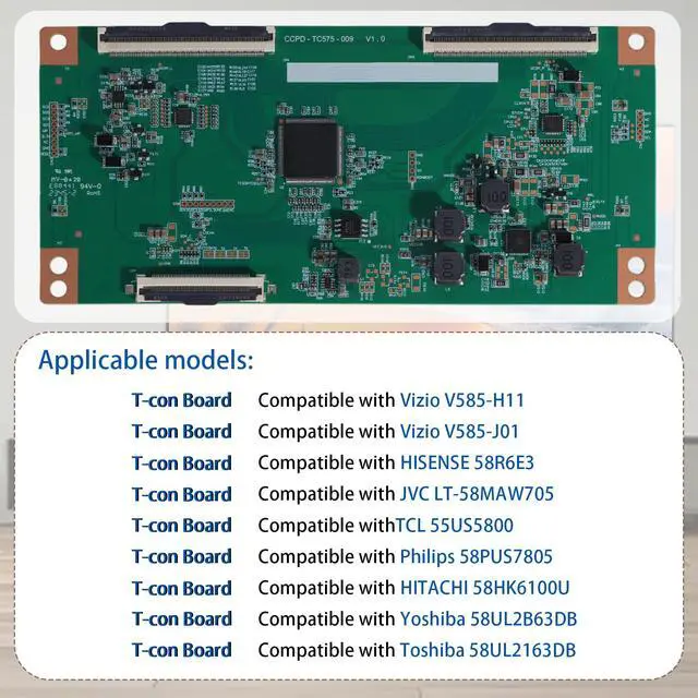 Alt view image 2 of 4 - CCPD-TC575-009 V1.0 T-con Board Compatible with Vizio V585-H11 V585-J01 | 1 Pcs New and Original CCPD-TC575-009 V1.0 T-con Board Compatible with Vizio V585-H11 V585-J01