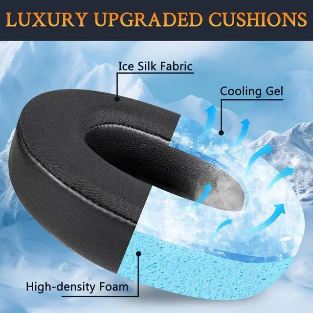 Alt view image 3 of 5 - Cooling-Gel Replacement Earpads for Astro A10 Gen 2 Wired Headset, Ear Pads Cushions with Durable Ice Silk Fabric, Comfort Noise Isolation Foam - Black