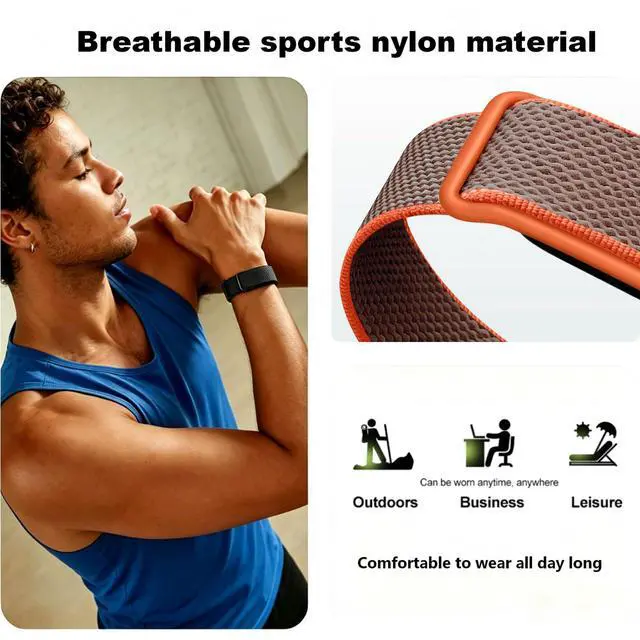 Alt view image 3 of 6 - Nylon Sport Band Compatible with Google Fitbit Air,Soft Breathable Wristband Replacement Compatible with Fitbit Air Fitness,Micro-Adjustable Performance Loop for Screenless Tracker