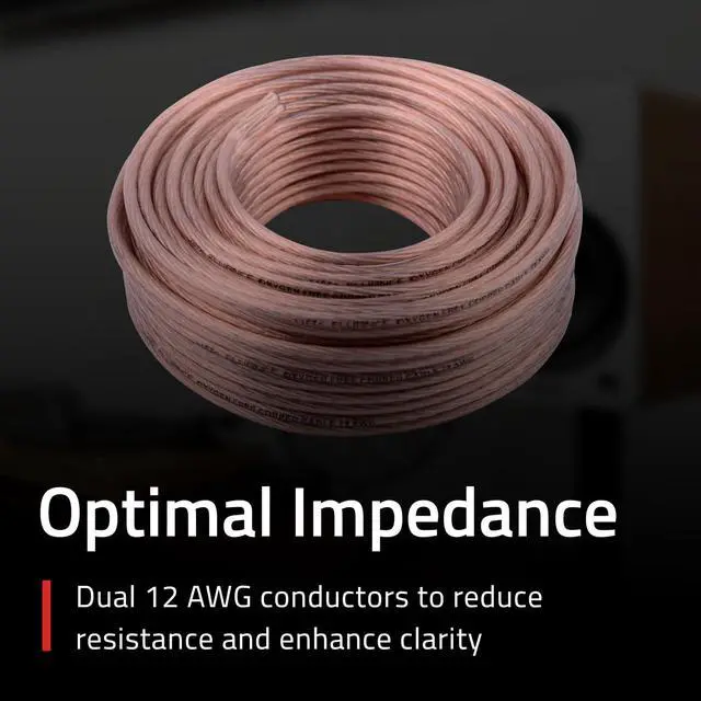 Alt view image 5 of 7 - 12AWG 50ft Speaker Wire, Oxygen-Free Copper Cable, for Hi-Fi Set-up, Home Theaters, Bookshelf or Floor-Standing Speakers