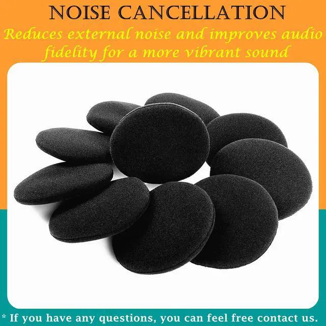 Alt view image 5 of 6 - 10 Pairs Sponge Foam Ear Pads Replacement for Panasonic RP-HT21 Headsets | Ear Cushion Earpads with High Density Foam - 50MM (Black)