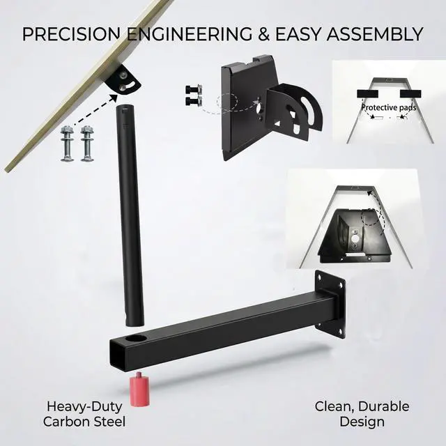 Alt view image 6 of 7 - Starlink Gen 3 Mount, Full Direction Control with Base Rotation Top Tilt and Telescoping Support Arm, Heavy Duty Wall Bracket for Starlink Standard 4/4X/Gen 3 Dish (16.5in)