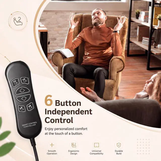 Alt view image 5 of 6 - 6 Button 7 Pin Lift Chair Remote Controller Version A | Compatible with HHC HSW306 Hand Control, Hand Control Switch Replacement