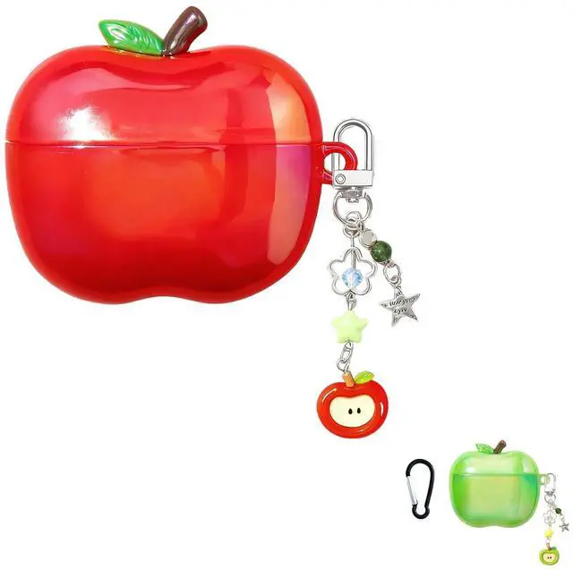Main image of Fruit-Shaped Case with Fruit-Shaped Charm Compatible with AirPods Pro3 - Protective Cover in Fruit Design (Red)