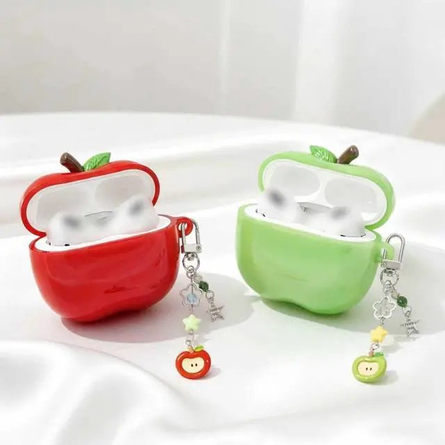 Alt view image 3 of 6 - Fruit-Shaped Case with Fruit-Shaped Charm Compatible with AirPods Pro3 - Protective Cover in Fruit Design (Red)