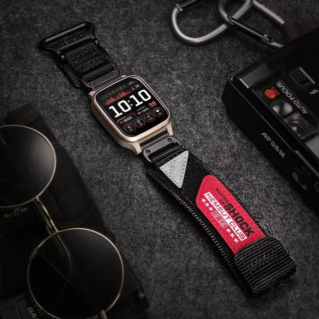 Alt view image 2 of 6 - Rugged Nylon Sports Strap for Garmin Venu Sq/Sq 2, Venu 2/3/Plus/Musice.Venu 4-45mm,Woven Loop Quick-Dry Watch Band with Stainless Steel Buckle (Not for Venu 4 41mm Venu 2S)