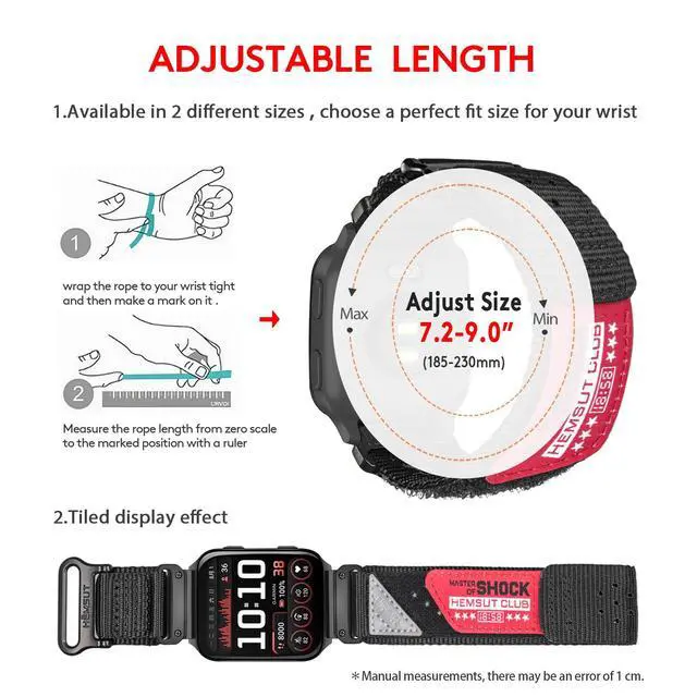 Alt view image 3 of 6 - Rugged Nylon Sports Strap for Garmin Venu Sq/Sq 2, Venu 2/3/Plus/Musice.Venu 4-45mm,Woven Loop Quick-Dry Watch Band with Stainless Steel Buckle (Not for Venu 4 41mm Venu 2S)