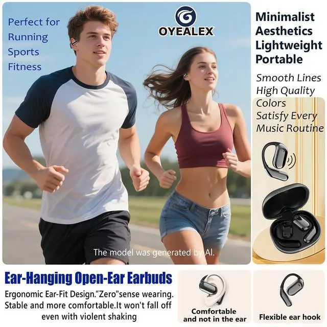 Alt view image 5 of 6 - AI Translation Earbuds Real Time 144 Language LCD Screen ANC Open Ear Grey | Active Noise Canceling,Ear-Hanging Design,Intelligent Touchscreen,Lightweight Comfort Fit for Adult Travel Business Sport